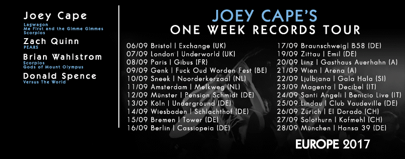 Joey Cape, Solo-Tour im September 2017